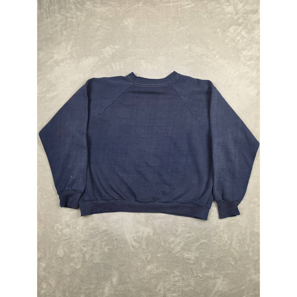 Vintage Sportswear Sweatshirt Womens XL Blue Raglan Blank Fleece USA Made *Read
